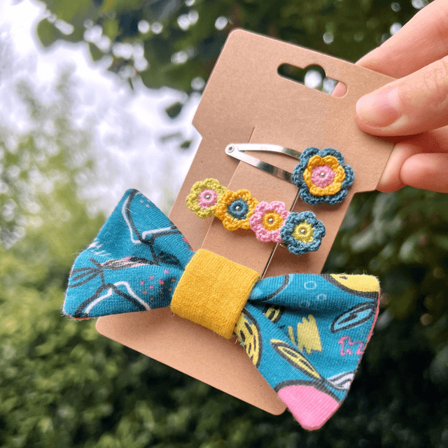 Lot de Barrettes ~ Bleu Citron