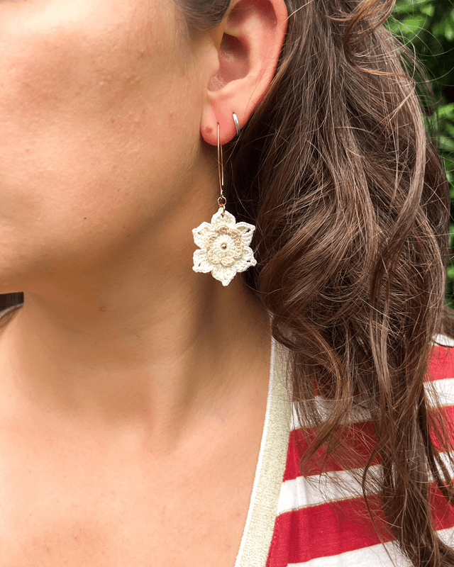 Boucles d’oreilles Anémones ~ M ~ Accessoire poétique en crochet