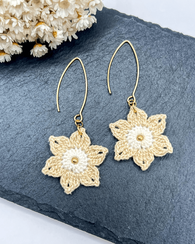 Anémones ~ S ~ Boucles d’oreilles fleuries en crochet artisanal