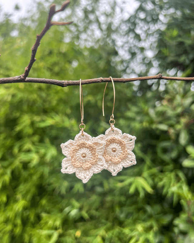 Boucles d’oreilles Anémones ~ M ~ Accessoire poétique en crochet