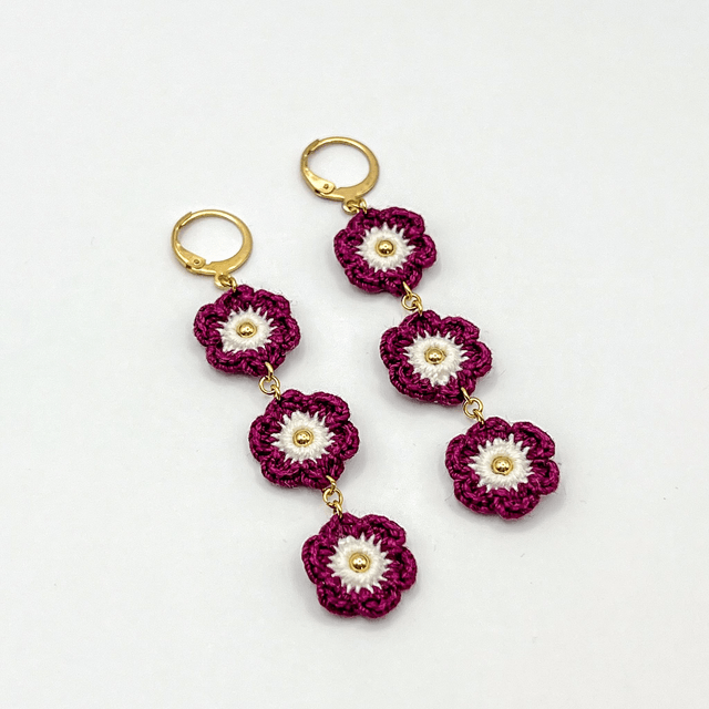 Boucles d'oreilles Trio de Fleurettes personnalisées