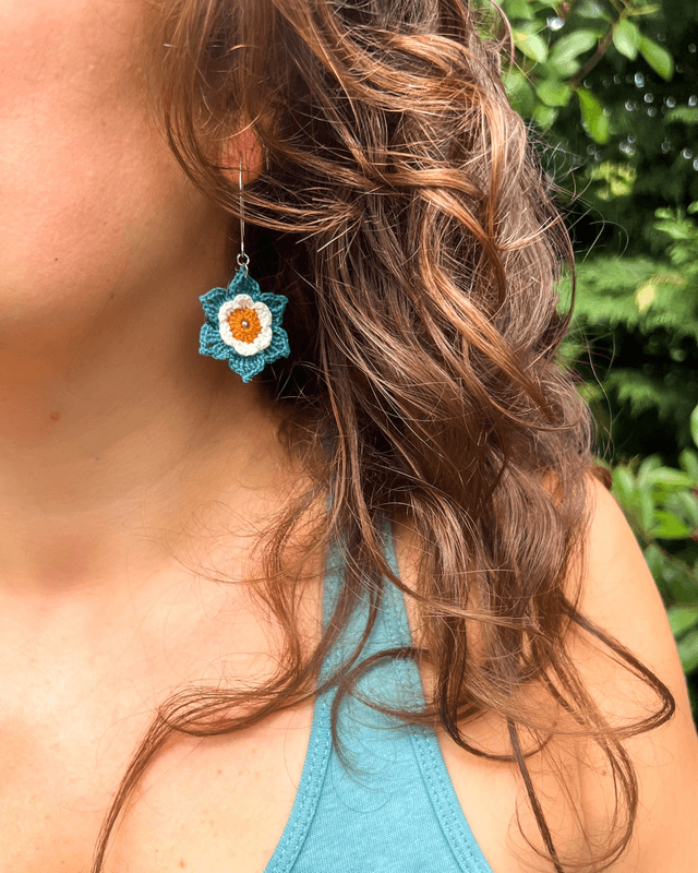Boucles d’oreilles Anémones ~ M ~ Bijou en micro-crochet fait main