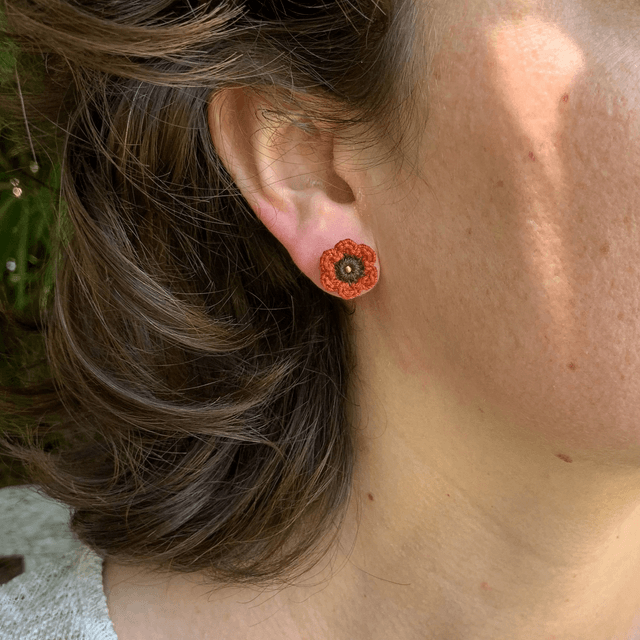 Puces d’oreilles Fleurettes ~ Inspiration Coquelicot