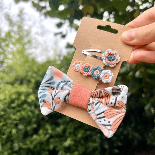 Lot de Barrettes Fleuries ~ Douceur Pastel