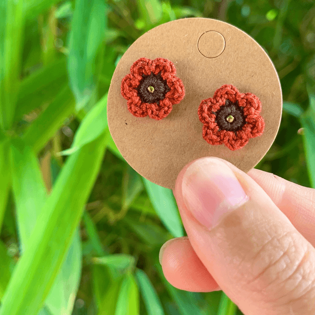 Puces d’oreilles Fleurettes ~ Inspiration Coquelicot