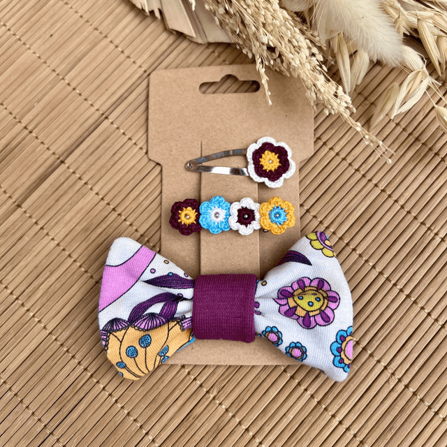 Lot de 3 barrettes ~ Fleurs enchantées