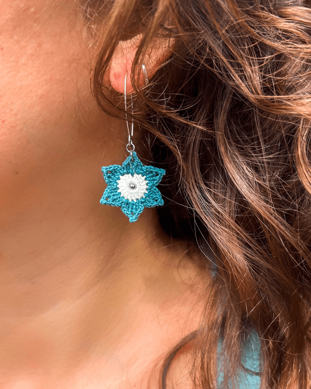 Boucles d’oreilles fleur Anémone ~ S ~ Création en micro-crochet