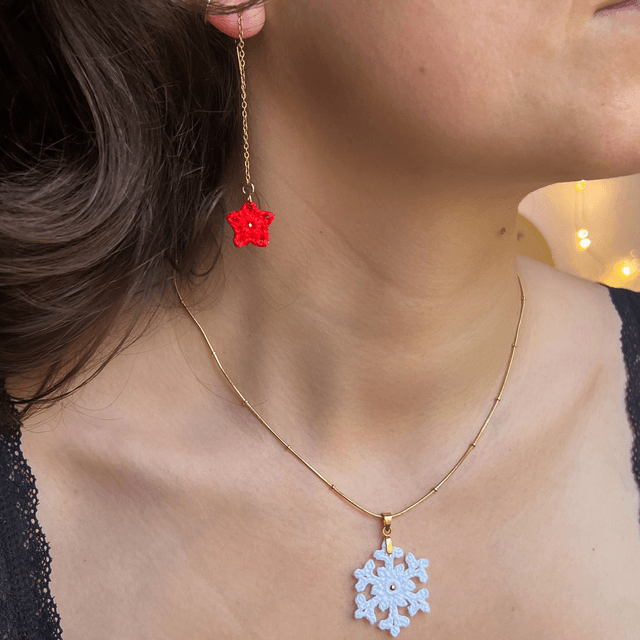 Collier avec pendentif flocon de neige