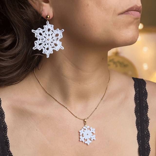 Grandes boucles d’oreilles flocons