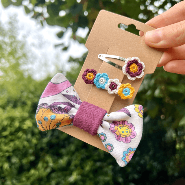 Lot de 3 barrettes ~ Fleurs enchantées