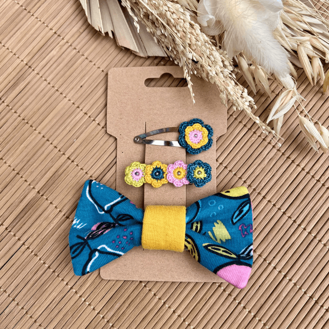 Lot de Barrettes ~ Bleu Citron